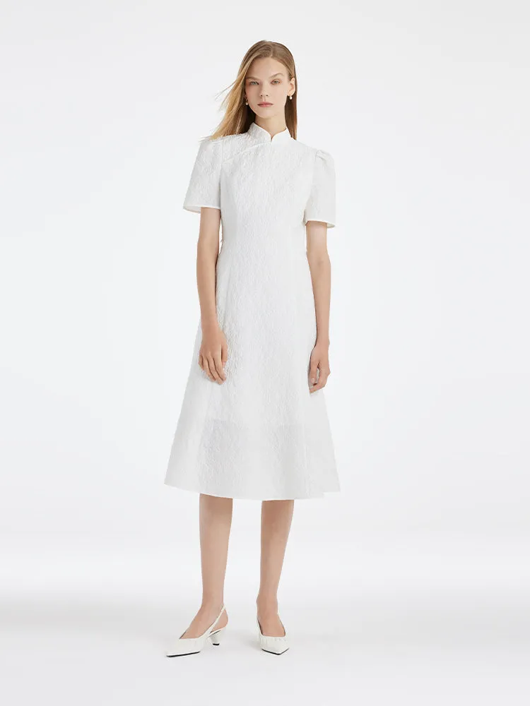 Mandarin Collared Women Qipao Mermaid Midi Dress With Rope Belt sold by Goelia product image thumbnail 3