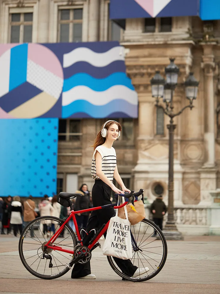 Striped Knitted Women Tank Top With Shoulder Pads sold by Goelia product image thumbnail 3