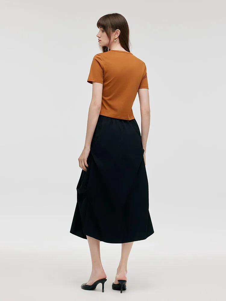 3D Rose T-Shirt And Ruched Skirt Two-Piece Set sold by Goelia product image thumbnail 3