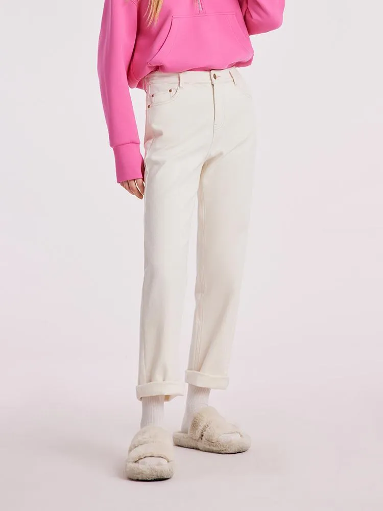 White Cotton Ankle-Length Stove Pipe Jeans sold by Goelia product image thumbnail 4