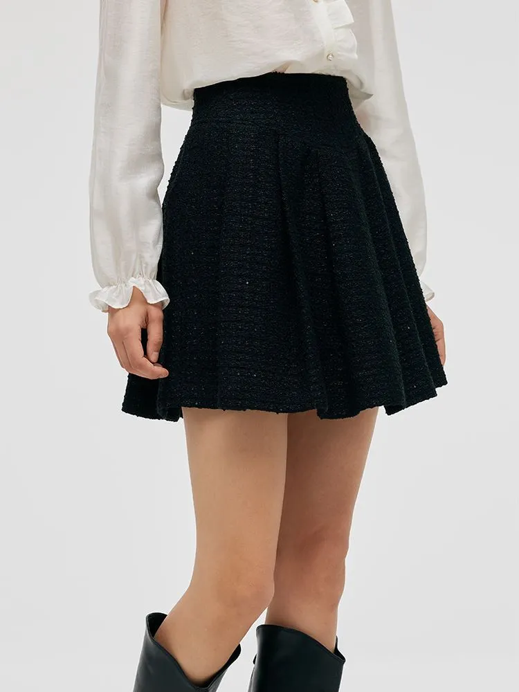 Tweed Sequins A-Line Pleated Women Skirt sold by Goelia product image thumbnail 4