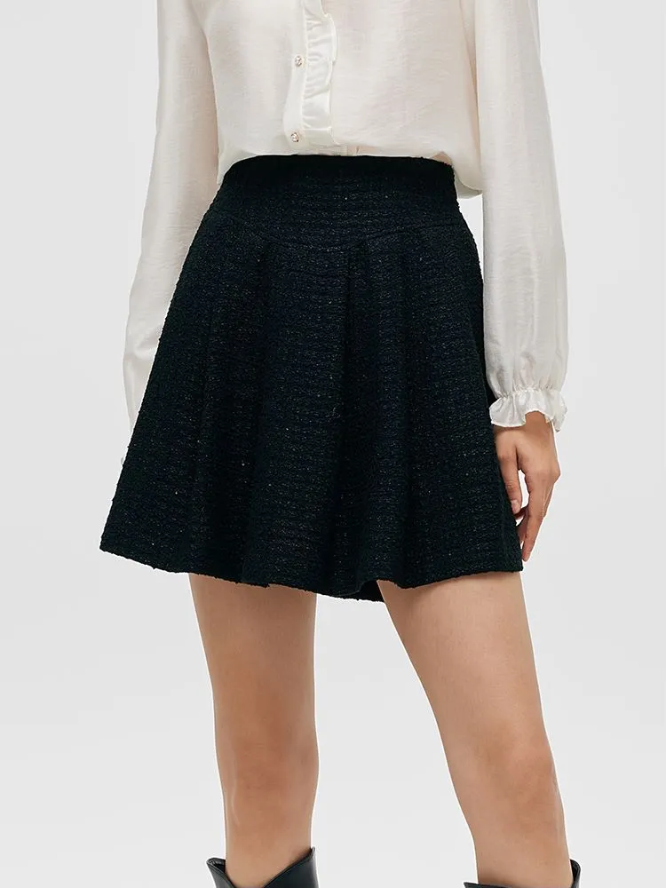 Tweed Sequins A-Line Pleated Women Skirt sold by Goelia product image thumbnail 5