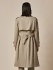 Mid-Length Double-Breasted Notched Lapel Women Trench Coat sold by Goelia