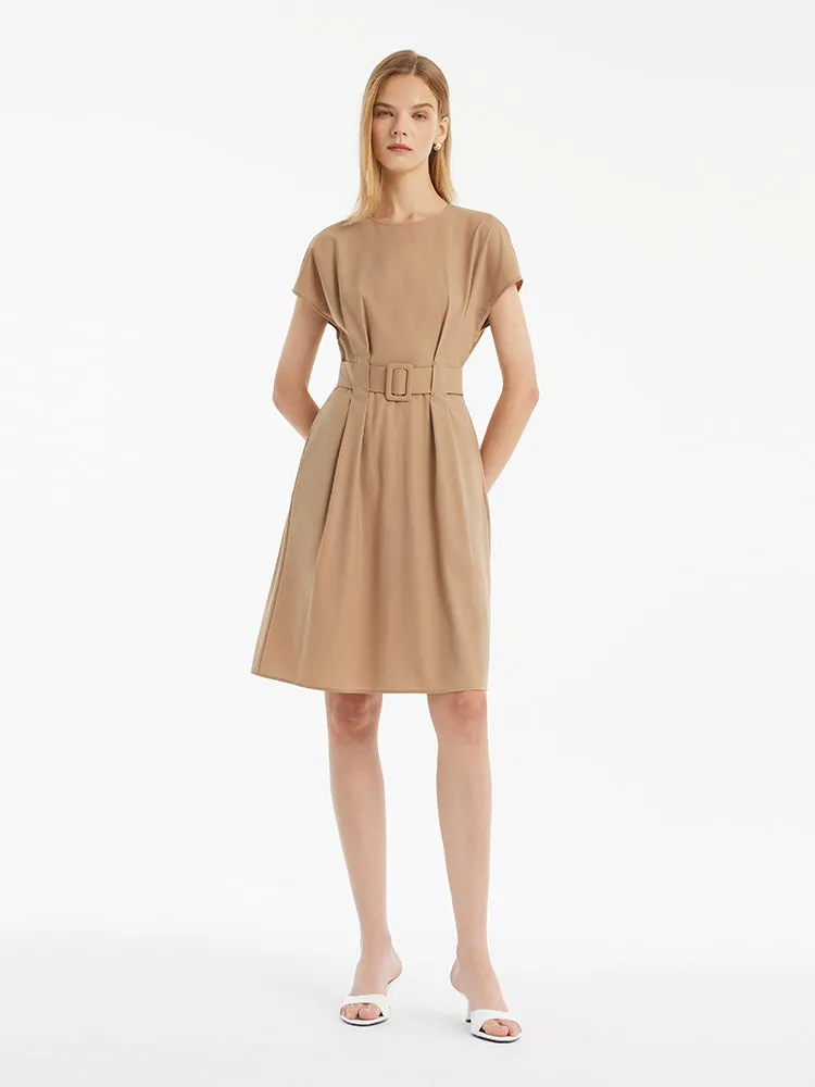 Wool-Silk Blend Women Mini Dress With Belt sold by Goelia product image thumbnail 2