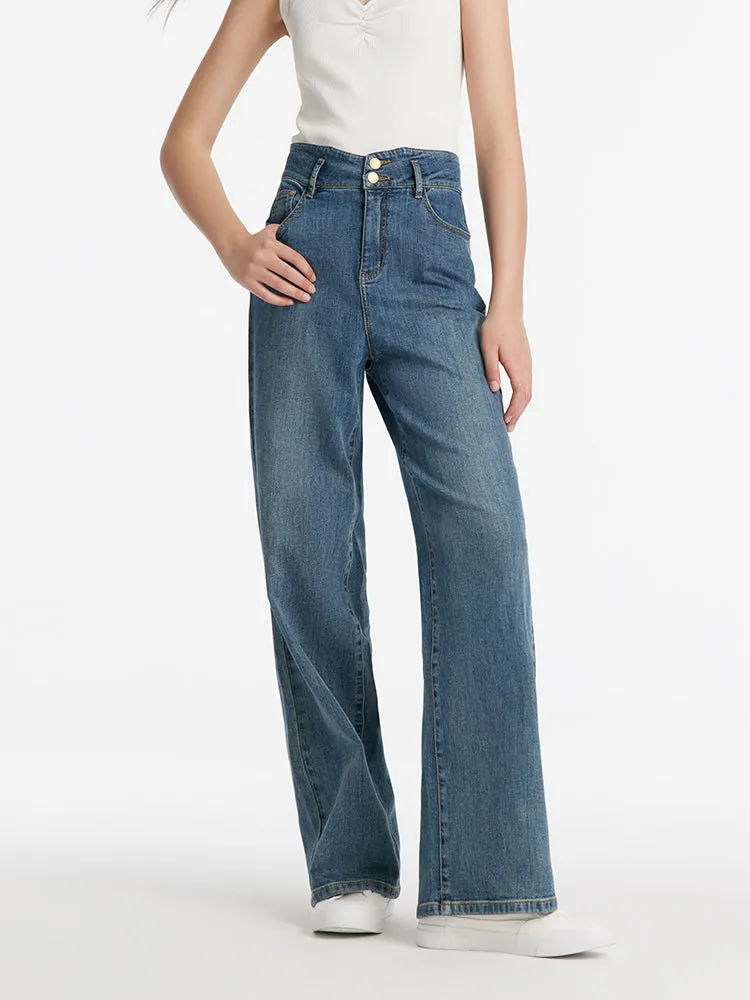 High-Waisted Loose Straight Full Length Women Jeans sold by Goelia product image thumbnail 5