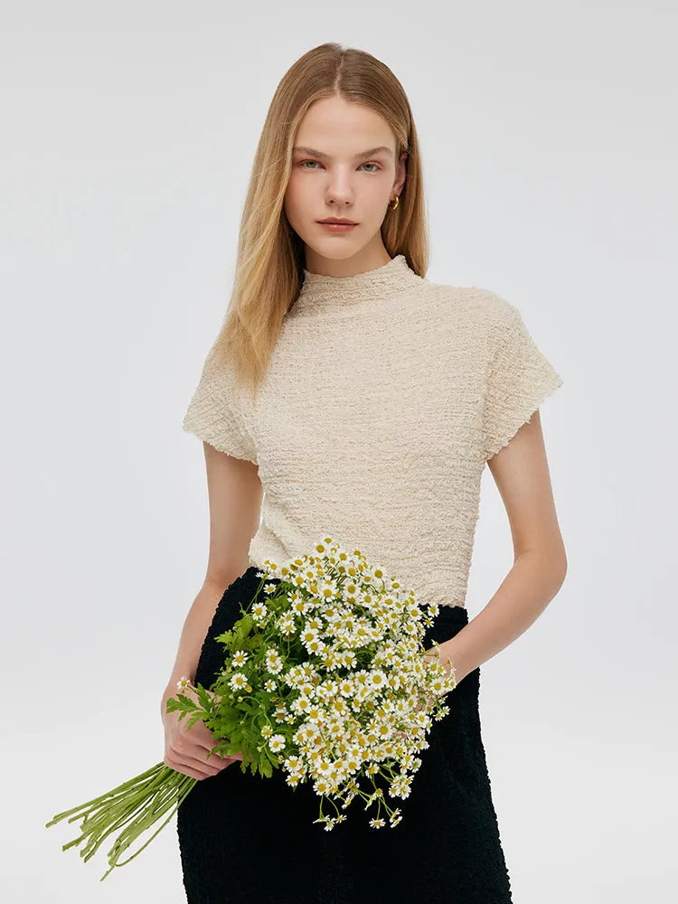 25 Momme Mulberry Silk Pleated Women Top With Scrunchie sold by Goelia