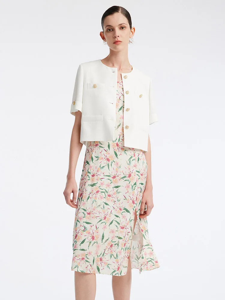 19 Momme Silk Floral Sleeveless Midi Dress sold by Goelia product image thumbnail 5