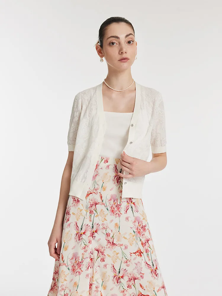 Iris Jacquard Sequins Single-Breasted Knitted Women Cardigan sold by Goelia product image thumbnail 5