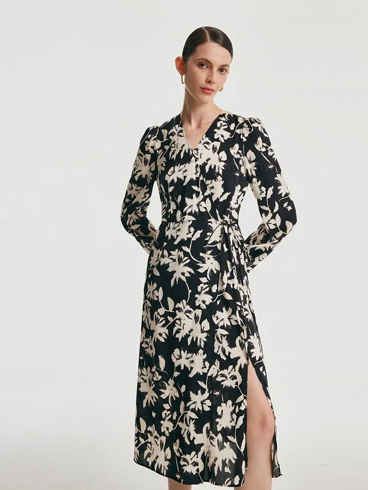 19 Momme Stretch Silk Print Tea Break Midi Dress sold by Goelia product image thumbnail 2