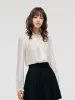 Tencel Ruffle Neck Women Shirt sold by Goelia
