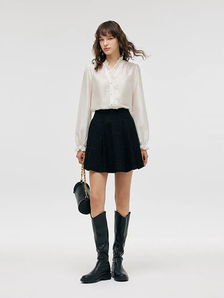 Tencel Ruffle Neck Women Shirt sold by Goelia product image thumbnail 2