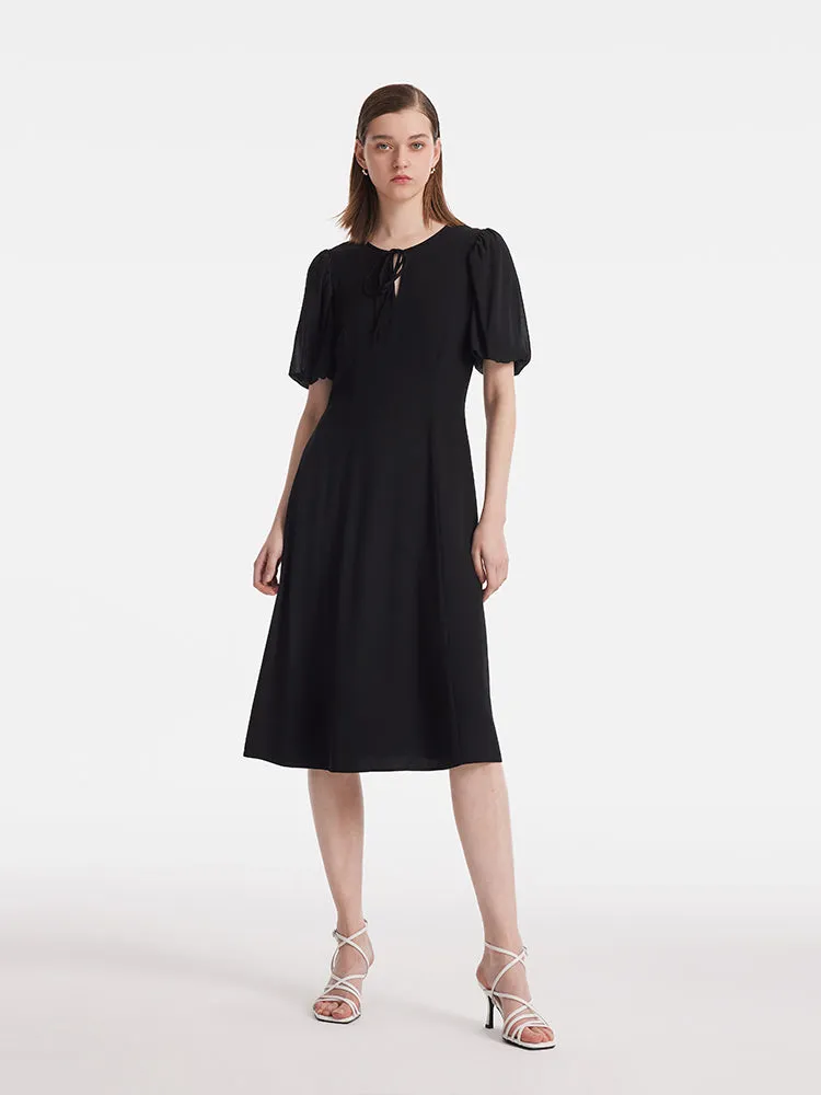 Acetate Gathered Waist Women Midi Dress sold by Goelia product image thumbnail 2