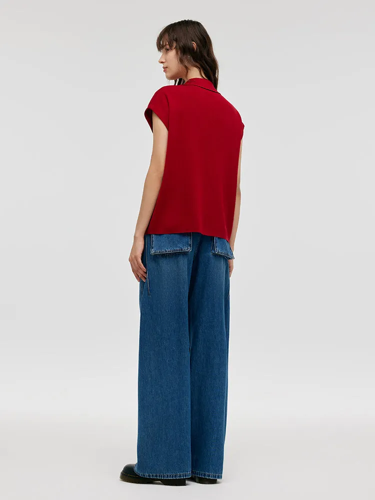 Tencel-Silk Blend Cap Sleeves Women Knit Top sold by Goelia product image thumbnail 3