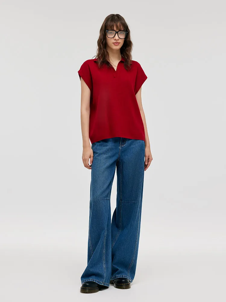 Tencel-Silk Blend Cap Sleeves Women Knit Top sold by Goelia product image thumbnail 2