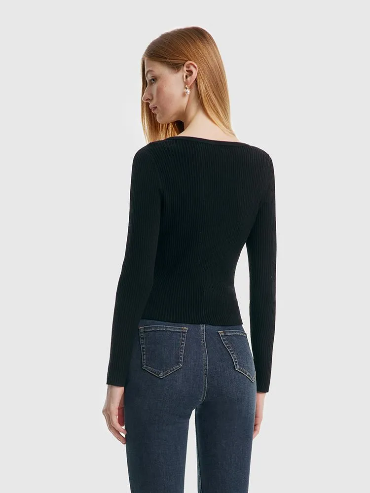 Tencel And Woolen Square Neck Women Knit Top sold by Goelia product image thumbnail 5