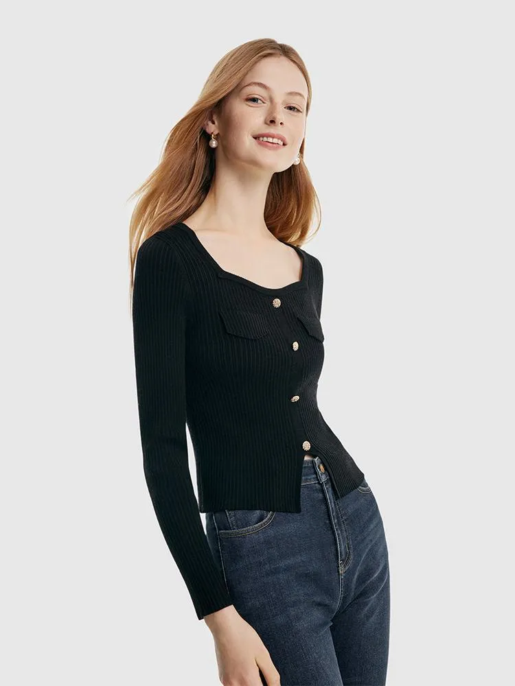 Tencel And Woolen Square Neck Women Knit Top sold by Goelia product image thumbnail 4
