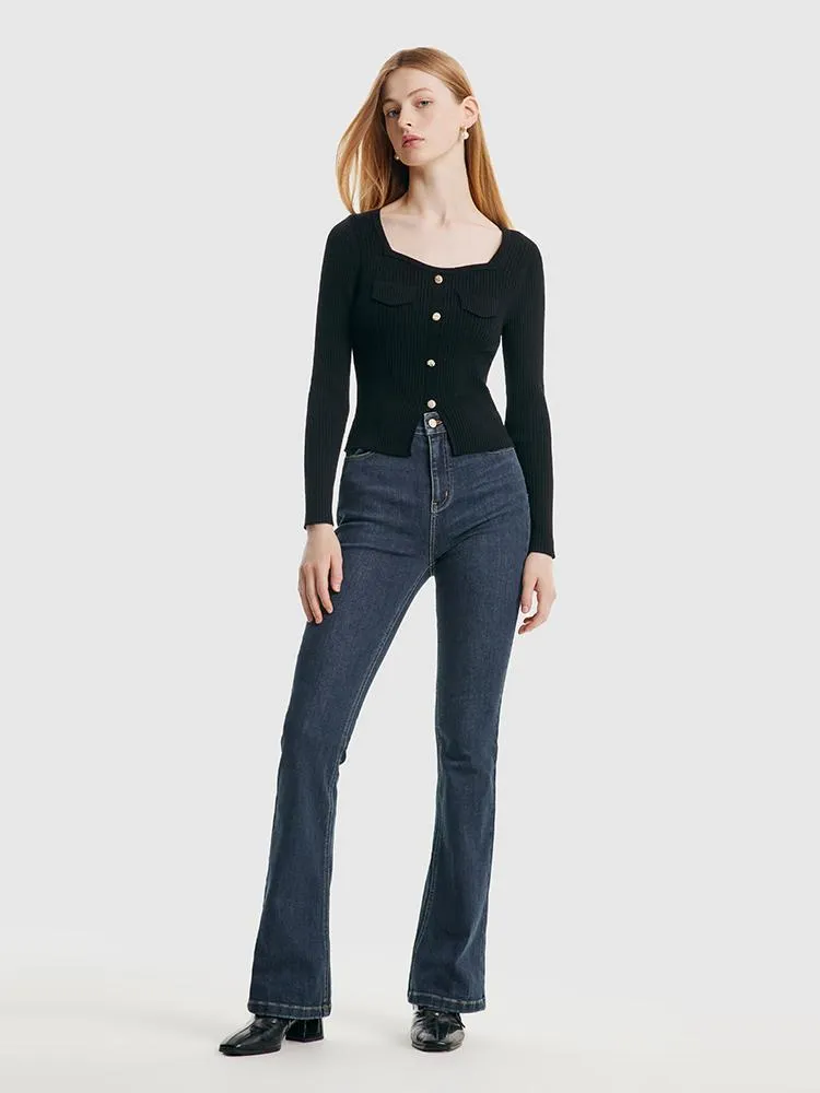 Tencel And Woolen Square Neck Women Knit Top sold by Goelia product image thumbnail 2