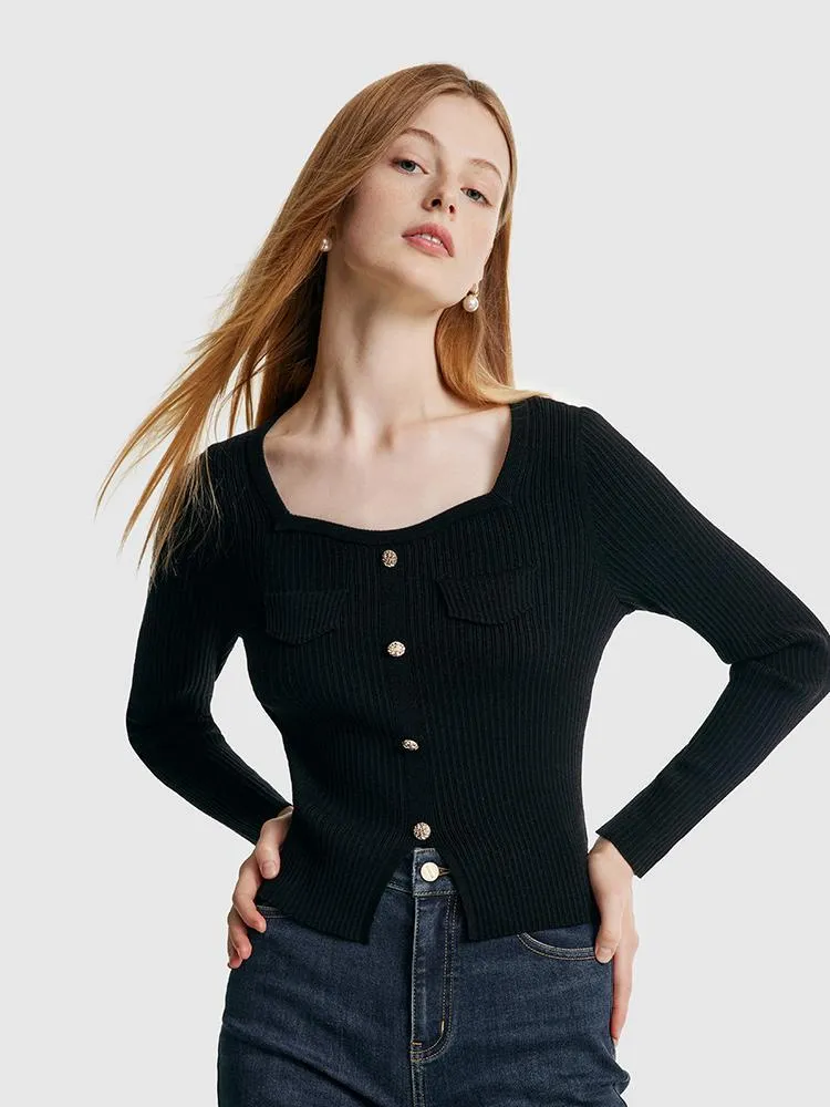 Tencel And Woolen Square Neck Women Knit Top sold by Goelia product image thumbnail 3