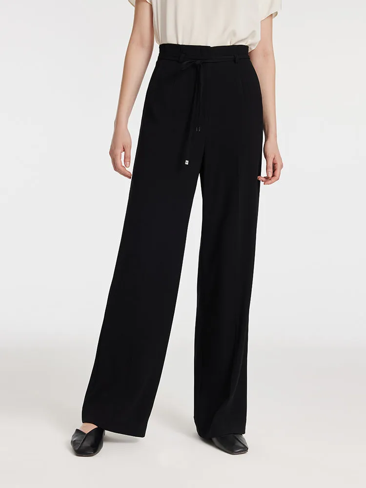 Triacetate High-Waisted Straight Women Pants With Rope Belt sold by Goelia product image thumbnail 4
