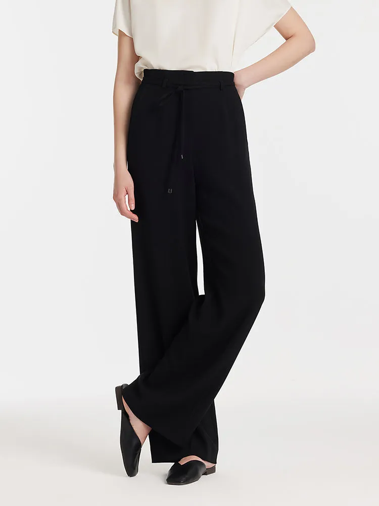 Triacetate High-Waisted Straight Women Pants With Rope Belt sold by Goelia product image thumbnail 3