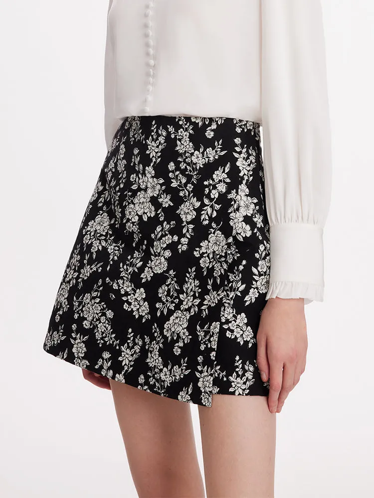 Camellia Jacquard A-Line Women Mini Skirt sold by Goelia product image thumbnail 5
