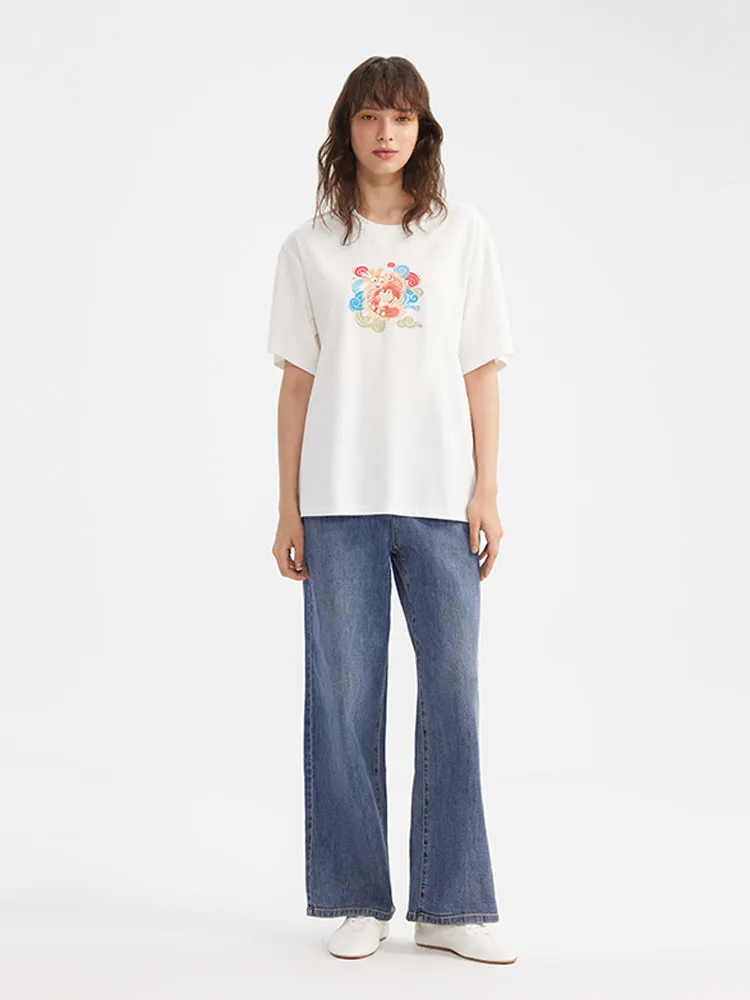 Dragon Cartoon Printed Women T-Shirt sold by Goelia product image thumbnail 2