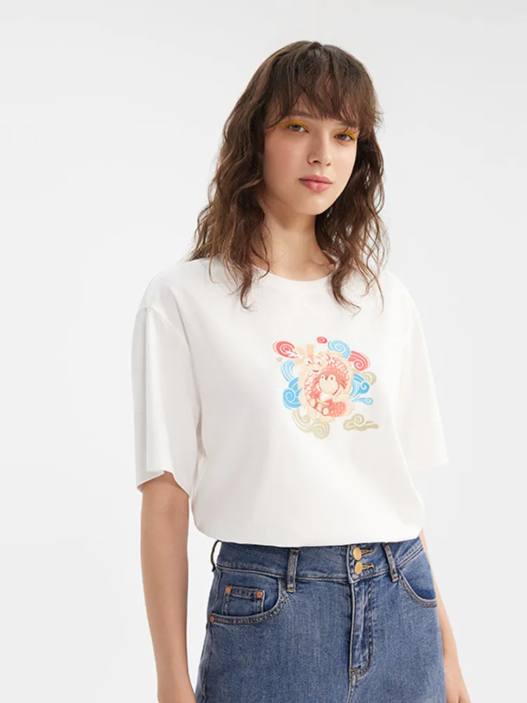 Dragon Cartoon Printed Women T-Shirt sold by Goelia product image thumbnail 4