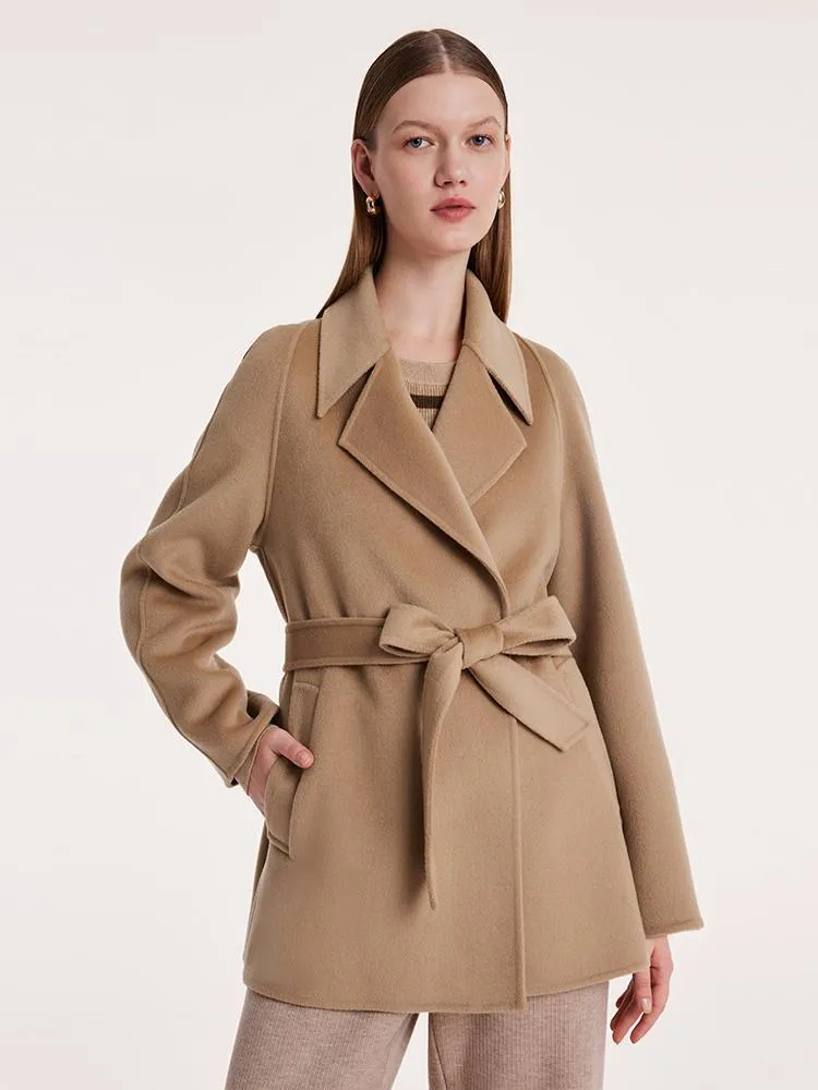 Mulberry Silk Wool Double-Faced Coat sold by Goelia