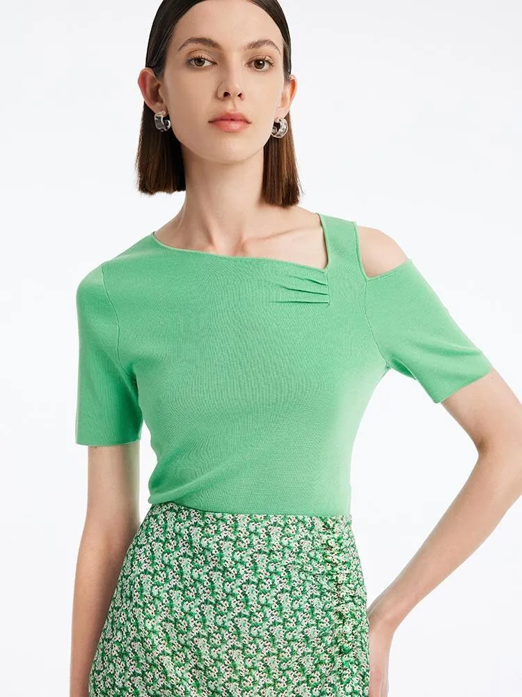 Acetate Asymmetrical Neck Women Knit Top sold by Goelia product image thumbnail 4