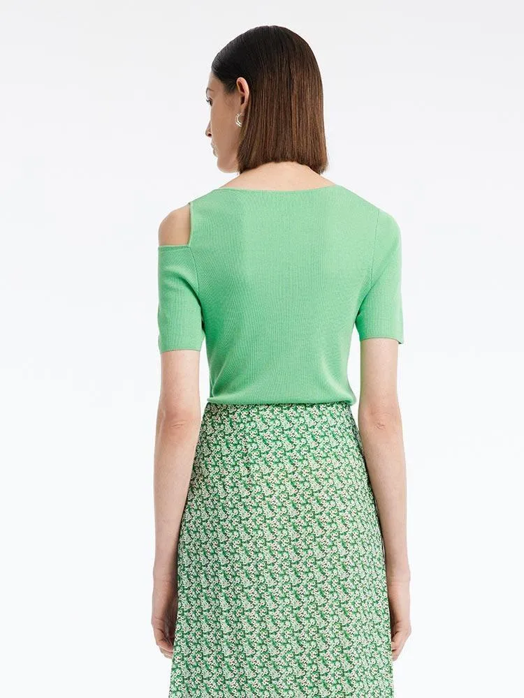 Acetate Asymmetrical Neck Women Knit Top sold by Goelia product image thumbnail 3