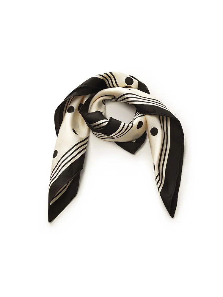 Polka Dots Printed 61 Square Pure Mulberry Silk Scarf sold by Goelia product image thumbnail 2