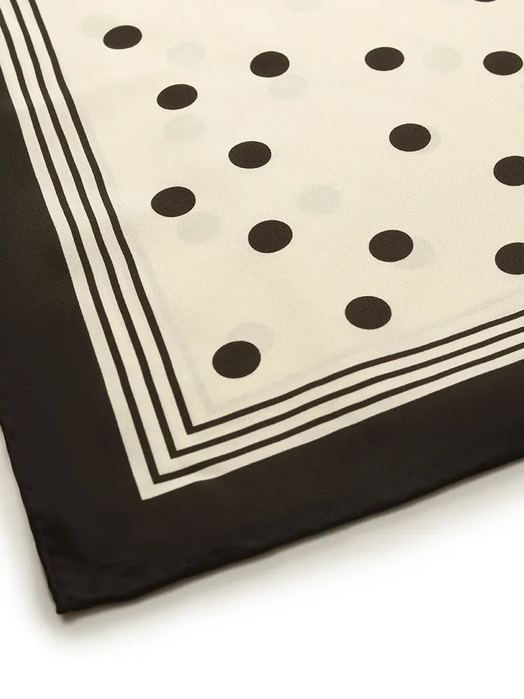 Polka Dots Printed 61 Square Pure Mulberry Silk Scarf sold by Goelia product image thumbnail 3