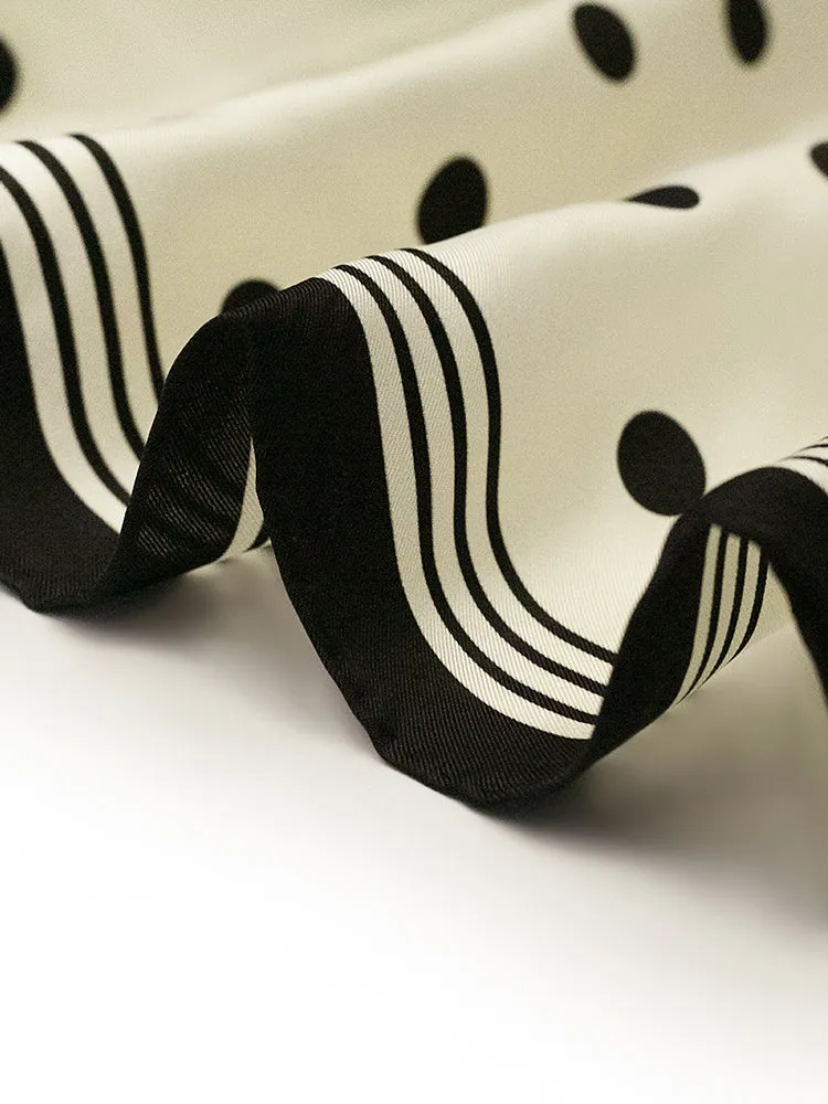 Polka Dots Printed 61 Square Pure Mulberry Silk Scarf sold by Goelia product image thumbnail 5