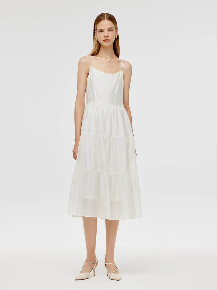 Patchwork Knitted Cardigan And Spaghetti Strap Dress Two-Piece Set sold by Goelia product image thumbnail 5