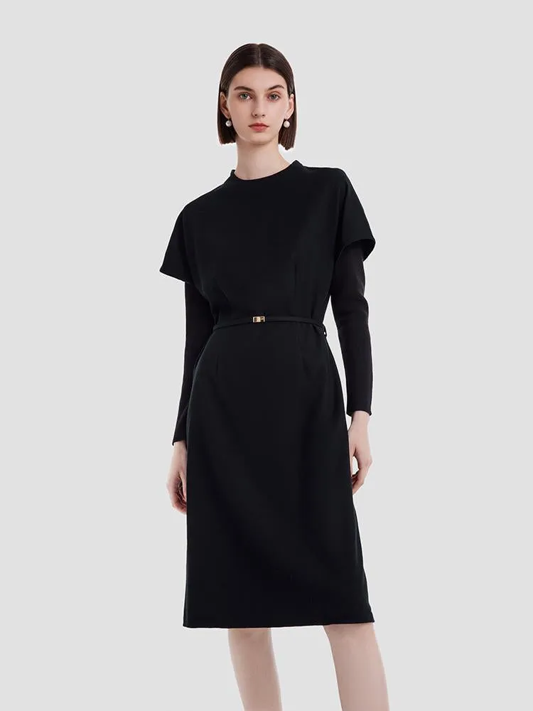 Cashmere And Woolen Double-Layer Pieces Midi Dress sold by Goelia product image thumbnail 4