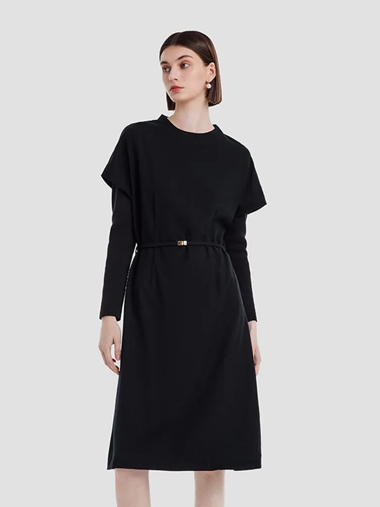 Cashmere And Woolen Double-Layer Pieces Midi Dress sold by Goelia product image thumbnail 5
