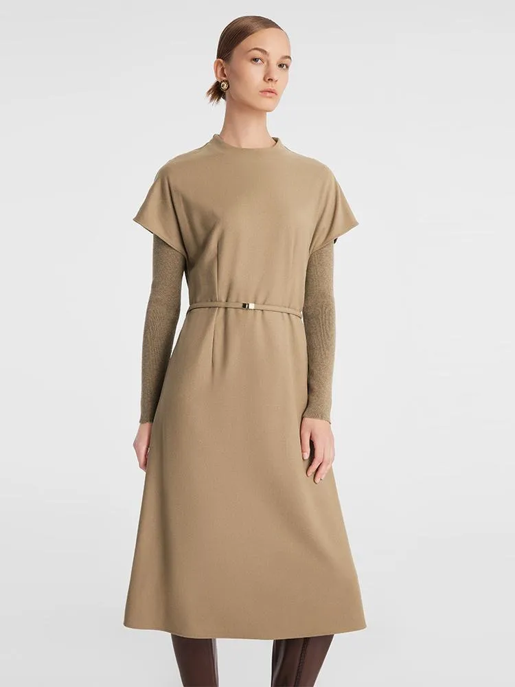 Cashmere And Woolen Double-Layer Pieces Midi Dress sold by Goelia product image thumbnail 2