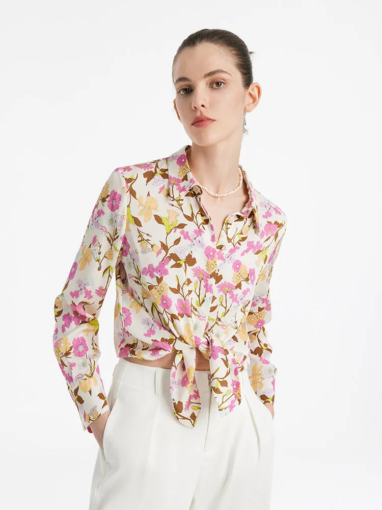 19 Momme Mulberry Silk Floral Print Women Shirt sold by Goelia product image thumbnail 4
