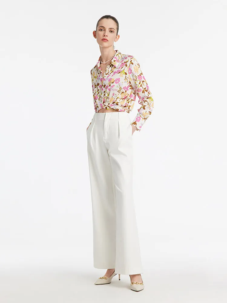 19 Momme Mulberry Silk Floral Print Women Shirt sold by Goelia product image thumbnail 2