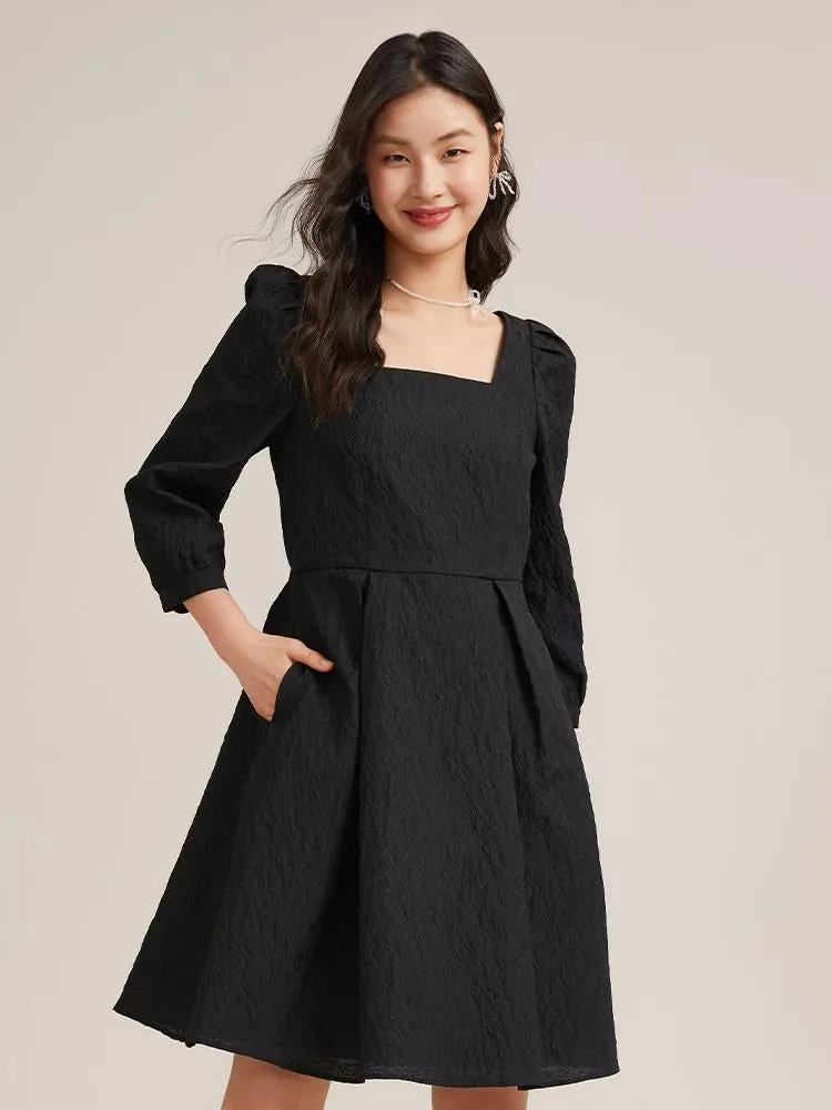 Detachable Bow Jacquard Mini Dress sold by Goelia product image thumbnail 2