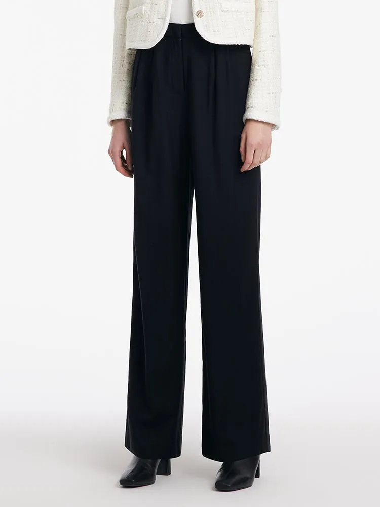 Wool Straight Full Length Pants sold by Goelia