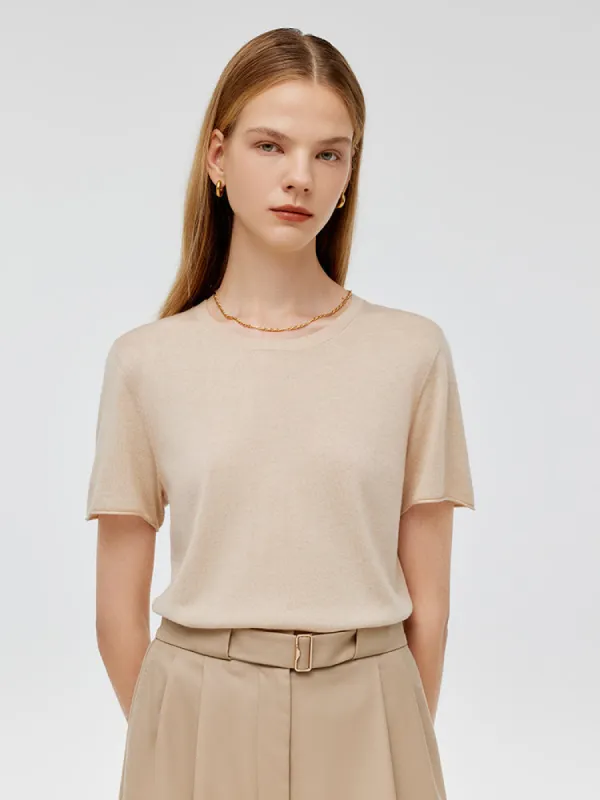 Triacetate-Cashmere Blend Women Knit Top sold by Goelia