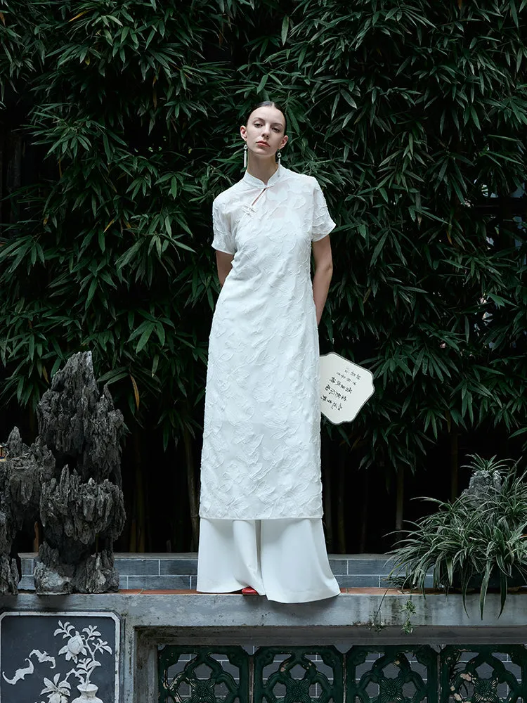 8.5 Momme Mulberry Silk Floral Women Qipao Midi Dress sold by Goelia product image thumbnail 2