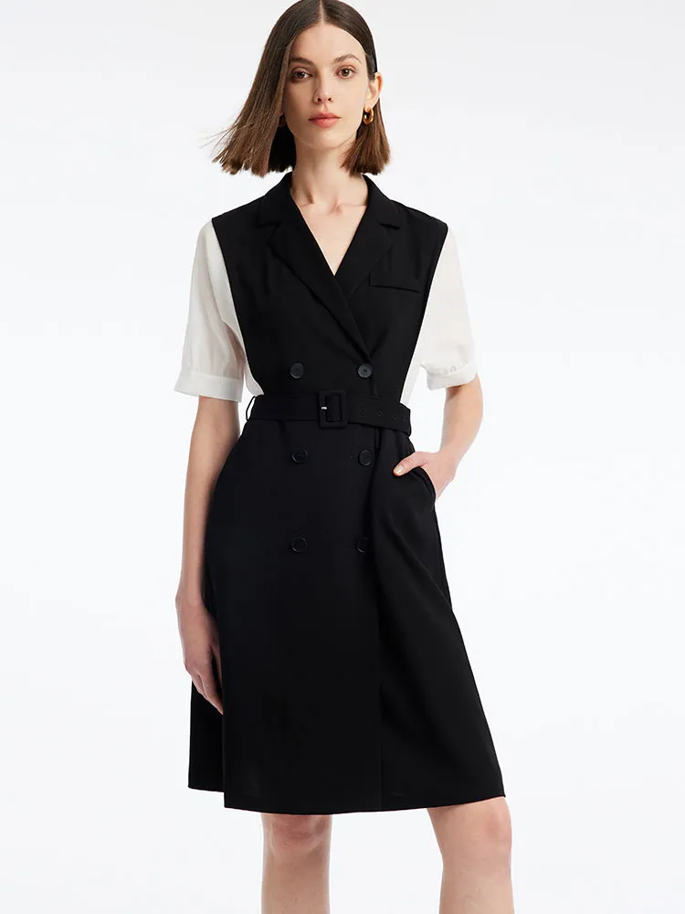 Acetate Notched Lapel Double-Breasted Mini Dress sold by Goelia product image thumbnail 3
