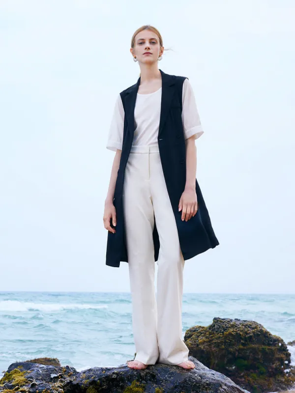 Acetate Notched Lapel Double-Breasted Mini Dress sold by Goelia
