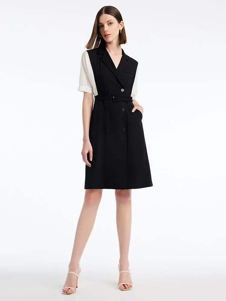 Acetate Notched Lapel Double-Breasted Mini Dress sold by Goelia product image thumbnail 5