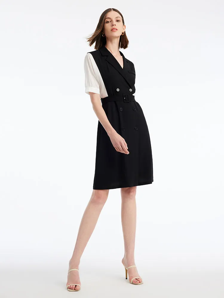 Acetate Notched Lapel Double-Breasted Mini Dress sold by Goelia product image thumbnail 4