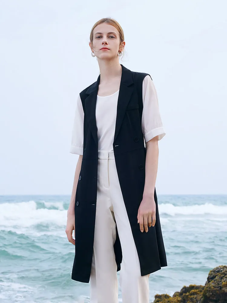 Acetate Notched Lapel Double-Breasted Mini Dress sold by Goelia product image thumbnail 2
