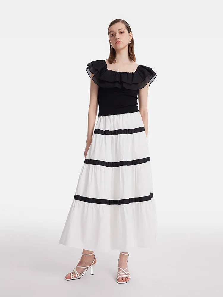 Ruffle Top And Tiered Maxi Skirt Two-Piece Set sold by Goelia product image thumbnail 2