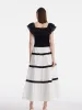Ruffle Top And Tiered Maxi Skirt Two-Piece Set sold by Goelia